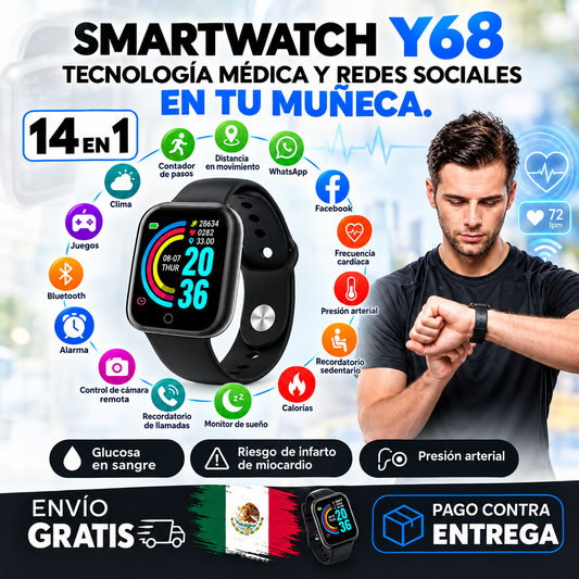 Smartwatch Y68 reloj inteligente